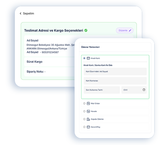 Ticimax CheckOut Özellikleri
