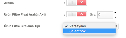 Fiyata Göre Sırala Ürün Filtrele