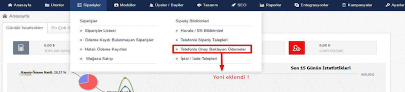 Fatura Tasarımı, Sipariş Bildirimleri