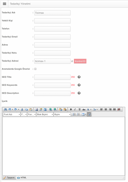 Tedarikçi Modülü İçin Yetkilendirme Sayfası Eklendi