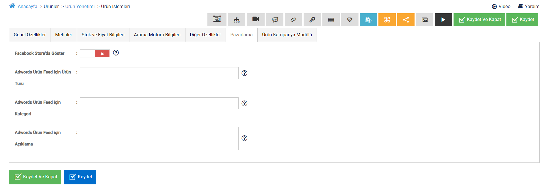 Google Taxonomy Uygunluğu