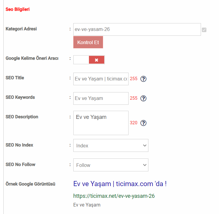 Kategoriye Özel Meta Bilgisi Tanımlama