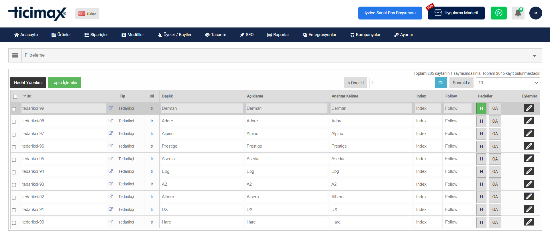 link yönetim modülü