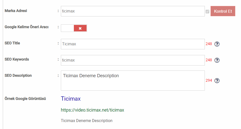 Markaya Özel Meta Bilgisi Tanımlama
