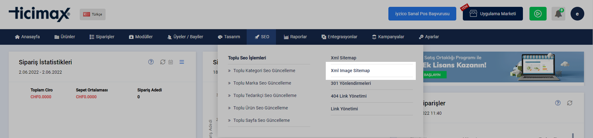 XML Image Sitemap Özelliği