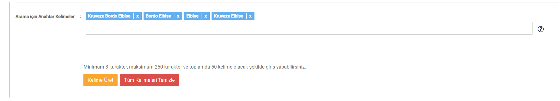 Ürün Site İçi Anahtar Kelime Etiketleme