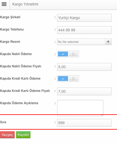 Tüm Kargo Özellikleri