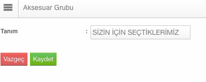 Ürün Aksesuar Modülü