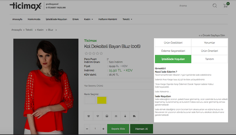 Ürün Detay Tablarına Ekstra Sekme