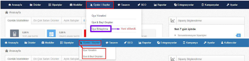 Üyeler Bayiler