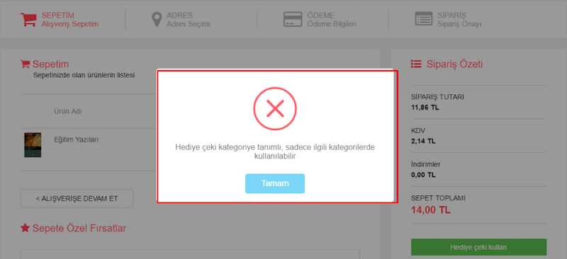 Hediye Çeki Uyarıları
