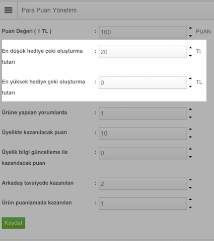 Para Puanı Hediye Çekine Dönüştürme